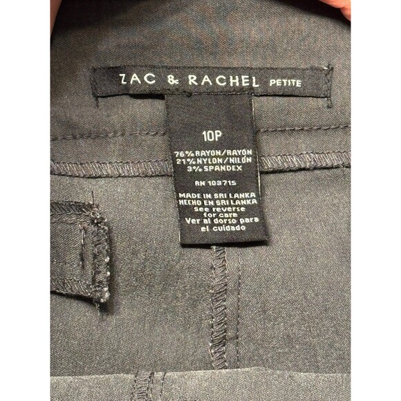 Zac & Rachel Petite Women’s Gray Cropped Straight Leg Dress Pants 10P Stretch - Picture 3 of 8